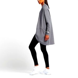 Nike Womens Gray Long Sleeves Sportswear oversized Modern Cardigan Sweater